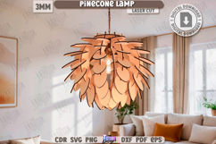 Pinecone Lamp Laser Cut Bundle|Modern Pendant Light|Home SVG Product Image 13