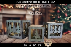 Pine Tree Tealight Holder Laser Files | 3 Sizes Holiday SVG Product Image 1