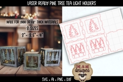 Pine Tree Tealight Holder Laser Files | 3 Sizes Holiday SVG Product Image 2