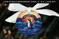 Penguin Round Christmas Ornament Sublimation PNG Product Image 1