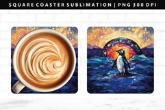 Penguin Square Coaster Design | Square Coaster Sublimation Product Image 1