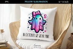 Breast Cancer Awareness Pink Ghost Pillow Product Image 1