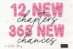 Pink 12 New Chapters Png | New Years PNG Product Image 4