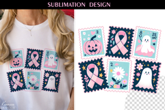 Breast Cancer Awareness| Ghost and Pumpkin|T Shirt Design Product Image 1