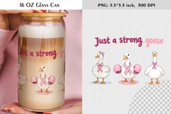 Breast Cancer Awareness|Strong Goose|16 Oz Glass Can Product Image 1