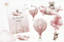 Up Up and Away Watercolor Clipart Png Product Image 5