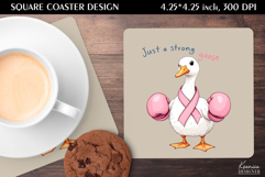 Vintage Goose|Breast Cancer Awareness Square Coaster Product Image 1
