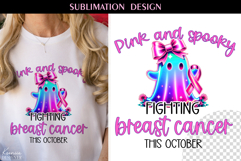 Breast Cancer Awareness|Cute Iridescent Ghost|T Shirt Design Product Image 1