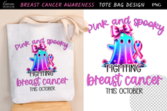 Neon Ghost|Breast Cancer Awareness Tote Bag Sublimation Product Image 1