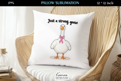 Just a Strong Goose Breast Cancer Awareness Pillow Product Image 1