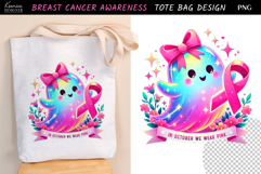 Neon Ghost|Breast Cancer Awareness Tote Bag Sublimation Product Image 1