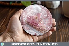 GorgeousPink 3D Christmas Round Coaster design.