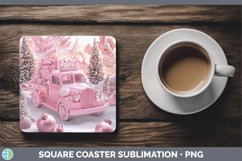 GorgeousPink 3D Christmas Square Coaster design.