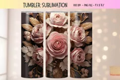Pink 3d Tumbler Wrap Floral 3d Sublimation Tumbler Design