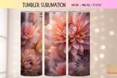 Pink 3d Tumbler Wrap Floral 3d Sublimation Tumbler Design