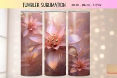 Pink 3d Tumbler Wrap Floral 3d Sublimation Tumbler Design