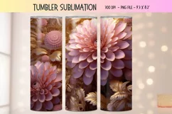 Pink 3d Tumbler Wrap Floral 3d Sublimation Tumbler Design