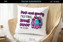 Breast Cancer Awareness Pink Ghost Pillow Product Image 1
