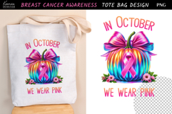 Neon Pumpkin|Breast Cancer Awareness Tote Bag Sublimation Product Image 1