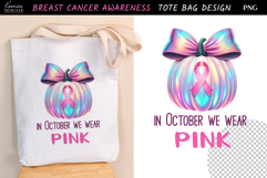 Neon Pumpkin|Breast Cancer Awareness Tote Bag Sublimation Product Image 1