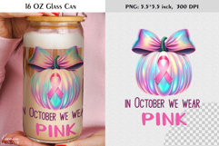 Breast Cancer Awareness|Iridescent Pumpkin|16 Oz Glass Can Product Image 1