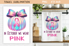 Breast Cancer Awareness Towel Sublimation|Neon Pink Fall Product Image 1