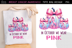 Neon Pumpkin|Breast Cancer Awareness Tote Bag Sublimation Product Image 1