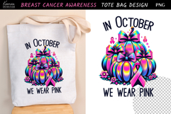 Neon Pumpkin|Breast Cancer Awareness Tote Bag Sublimation Product Image 1