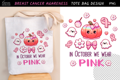 Ghost|Pumpkin|Breast Cancer Awareness Tote Bag Sublimation Product Image 1