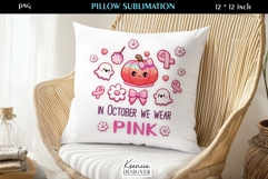 Breast Cancer Awareness|Iridescent Neon Pink Pumpkin Pillow Product Image 1