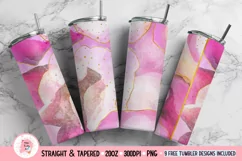 Pink Alcohol Ink Tumbler Sublimation Bundle, 20 oz tumbler wrap, Png Self Love