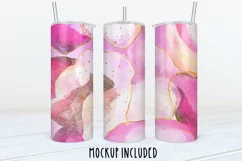Pink Alcohol Ink Tumbler Sublimation Bundle, 20 oz tumbler wrap, Png Self Love