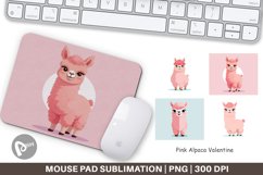 Mouse Pad Pink Alpaca Valentine Product Image 1