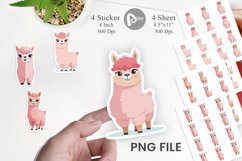 Pink Alpaca Valentine Sticker Product Image 1
