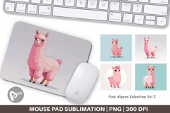 Mouse Pad Pink Alpaca Valentine Product Image 1