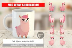 Mug Wrap Design Pink Alpaca Valentine Product Image 1