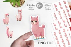 Pink Alpaca Valentine Sticker Product Image 1