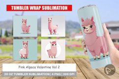 Tumbler Pink Alpaca Valentine Product Image 1