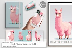 Digital Paper Pink Alpaca Valentine Product Image 1