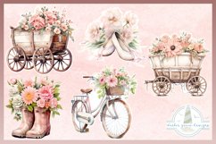 Pink and Beige Vintage Floral Sticker Set - Flower Stickers