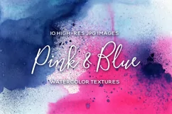 Pink and Blue, High-Res JPG, Watercolor Textures Product Image 1