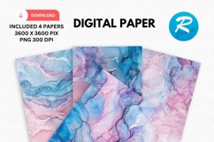 Pink And Blue Alcohol Ink Digital Paper Product Image 1