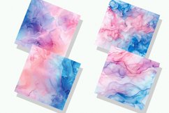 Pink And Blue Alcohol Ink Digital Paper Bundle Product Image 2