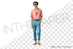 Cool Man Wearing Summer Vacation Outfits PNG Clipart Illust Product Image 1
