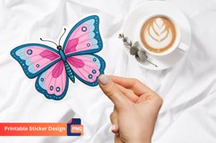 Pink and Blue Butterfly Sticker, Butterfly Wall Sticker Product Image 1