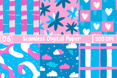 Pink And Blue Digital Papers Product Image 1