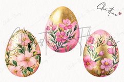 Pink Gold Floral Eggs | Easter PNG Product Image 3