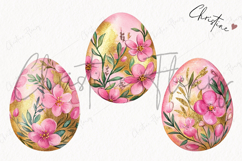 Pink Gold Floral Eggs | Easter PNG Product Image 3