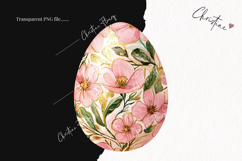 Pink Gold Floral Eggs | Easter PNG Product Image 2