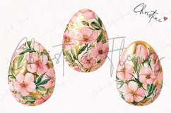 Pink Gold Floral Eggs | Easter PNG Product Image 3